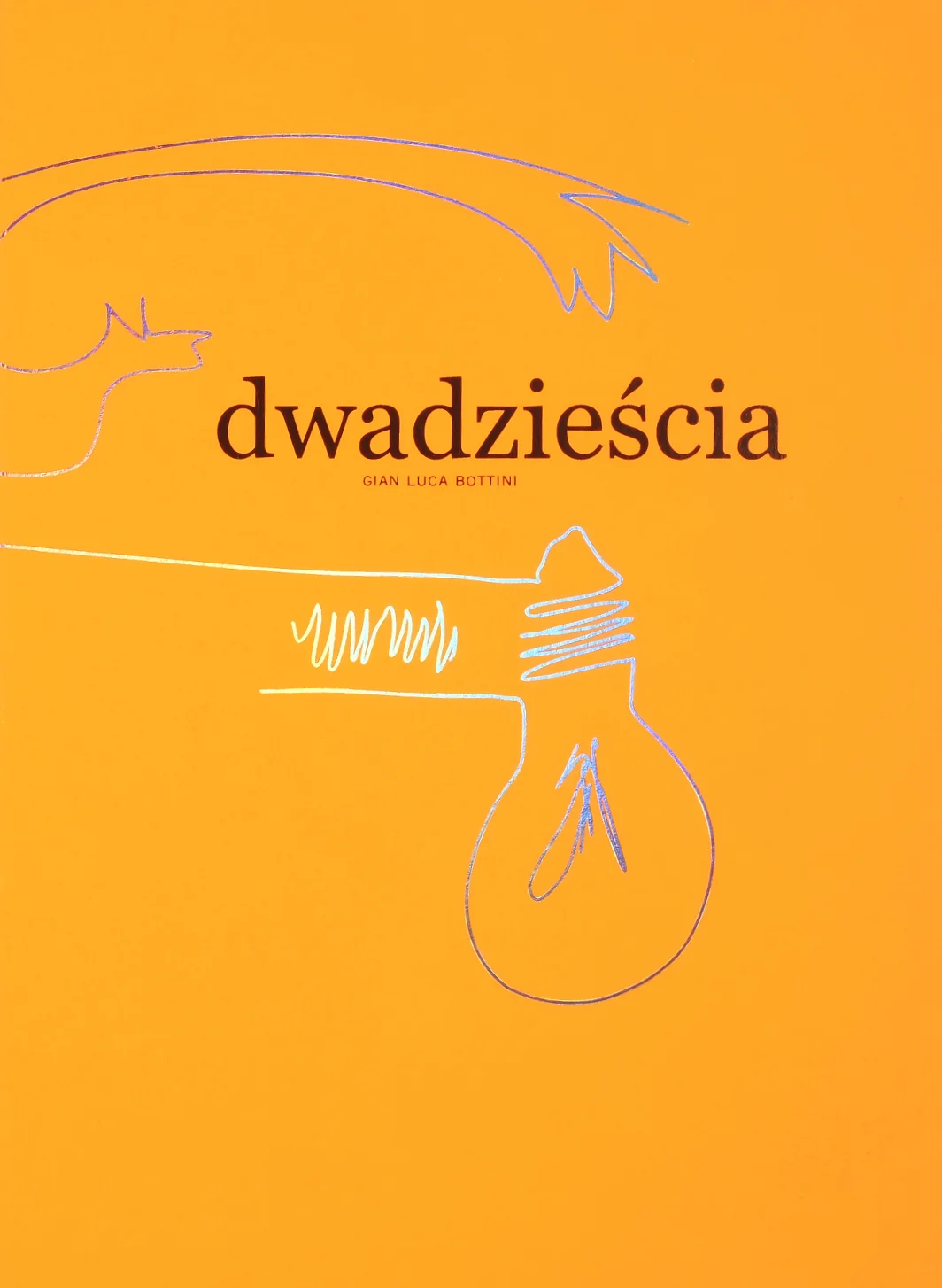 cover con titolo 20 in lingua polacca con segno grafico in lamina a ologramma